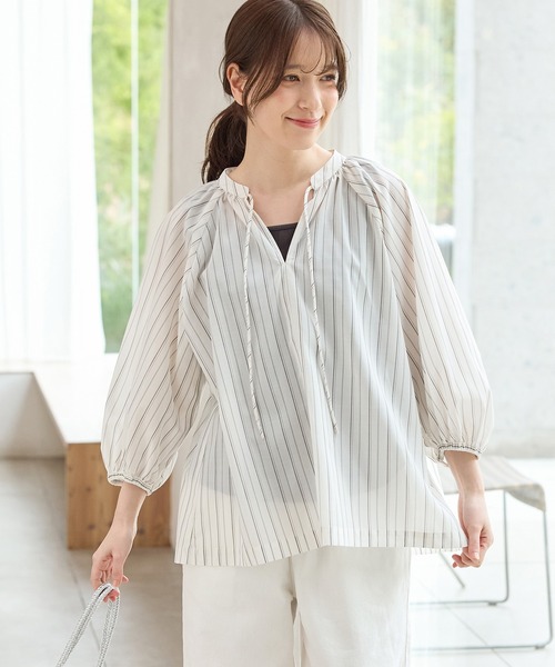 Honeys（ハニーズ） ブラウス シャツ 8分袖マオスキッパーブラウス