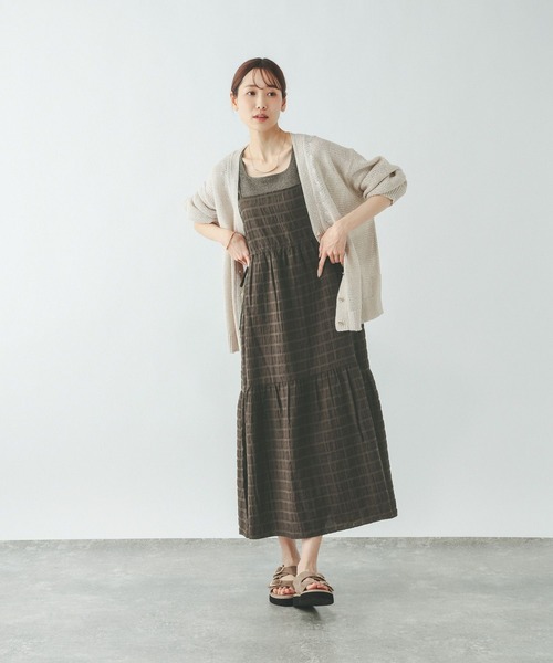 美品⁂エンフォルド⁂ メルトンオーバーパッチワークポケットワンピース　紺色　M GLOBAL WORK（グローバルワーク） ワンピース 2WAYアソートチェック