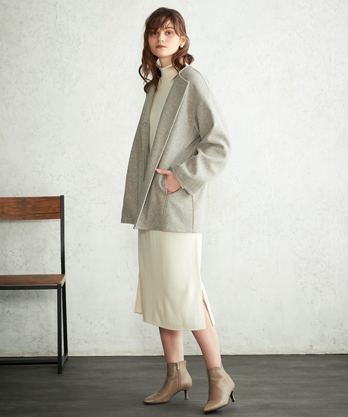 「LE SOUK HOLIDAY」 ノーカラージャケット M ネイビー レディース_画像5