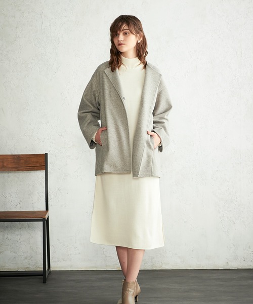 「LE SOUK HOLIDAY」 ノーカラージャケット M ネイビー レディース_画像8