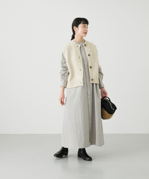 「かぐれ」 ニットベスト FREE ベージュ レディース_画像8