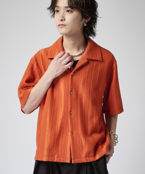 Lui 【新品タグ付】B&Y バンドカラーシャツ オレンジ