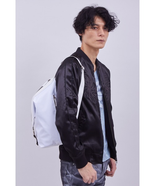 ウエストポーチ レザーナイロンフォルデッドワンショルダーBAG メンズの画像