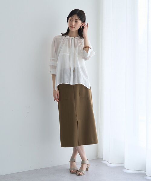 YECCA VECCA（イェッカヴェッカ） ブラウス シャツ タックスリーブ 