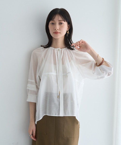 YECCA VECCA（イェッカヴェッカ） ブラウス シャツ タックスリーブ 