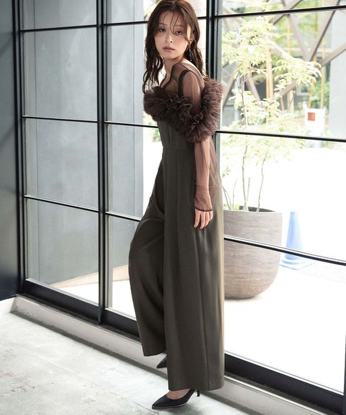 GIRL DRESS FOR NOW 「GIRL」 オールインワン S カーキ レディース 