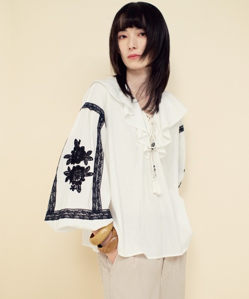 INGEBORG（インゲボルグ） tシャツ ボヘミアン調ブラウス レディース