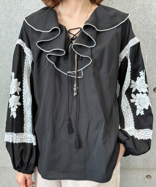 INGEBORG（インゲボルグ） tシャツ ボヘミアン調ブラウス レディース