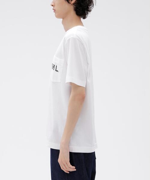 MHL.（エムエイチエル） tシャツ PRINTED COTTON JERSEY TOP メンズ