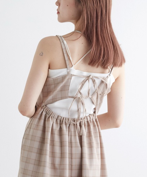 「w closet」 キャミソールワンピース FREE ブラウン系その他 レディース_画像4