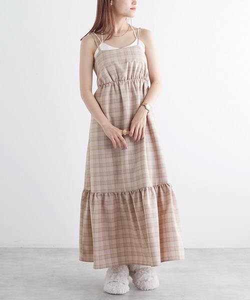 「w closet」 キャミソールワンピース FREE ブラウン系その他 レディース_画像5
