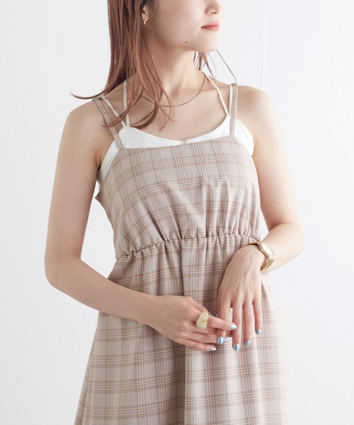 「w closet」 キャミソールワンピース FREE ブラウン系その他 レディース_画像8