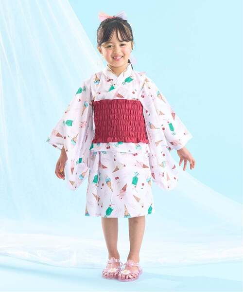 浴衣 「簡単着付け♪」「接触冷感」4wayセパレート浴衣つくり帯(kawaii