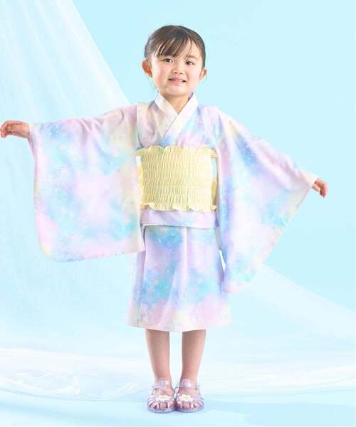 浴衣 「簡単着付け♪」「接触冷感」4wayセパレート浴衣つくり帯(kawaii