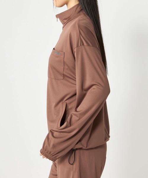FILA（フィラ） 水着 体型カバー ハーフジップラッシュガード×リブ