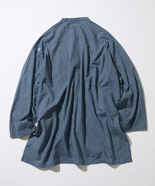 CAHLUMN（カウラム） シャツ Indigo Madras Check Pullover Stand