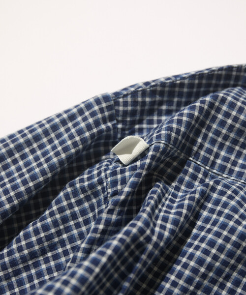 CAHLUMN（カウラム） シャツ Indigo Madras Check Pullover Stand