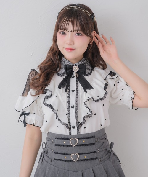 ROJITA（ロジータ） ブラウス シャツ 半袖 ハートドットブラウス