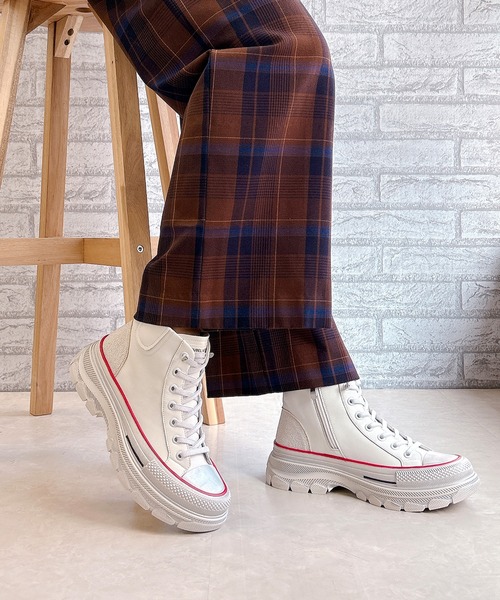 「Noubel Voug Relax」 ハイカットスニーカー 24.5cm ライトグレー レディース_画像4