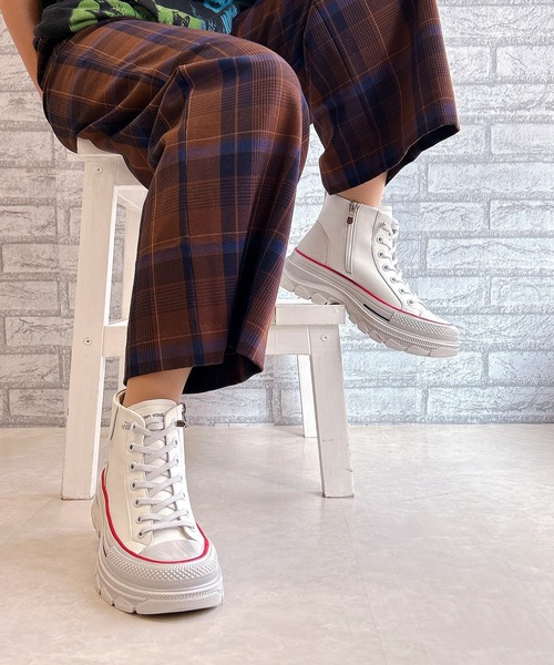 「Noubel Voug Relax」 ハイカットスニーカー 24.5cm ライトグレー レディース_画像5