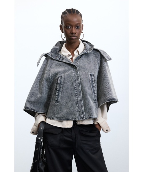 週末お値下げ！maison de Dolce. テディポンチョ Desigual（デシグアル） ポンチョ 「Desigual」デニムフードポンチョ