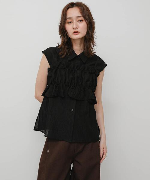URBAN RESEARCH ビスチェ ブラック SENSE OF PLACE by URBAN RESEARCH ブラウス シャツ ビスチェセット