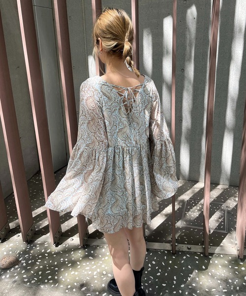 「SPIRALGIRL」 長袖チュニック FREE ブルー レディース_画像2
