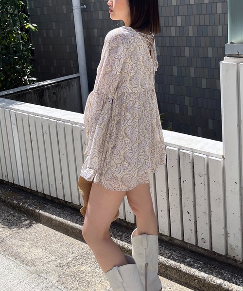「SPIRALGIRL」 長袖チュニック FREE ブルー レディース_画像6