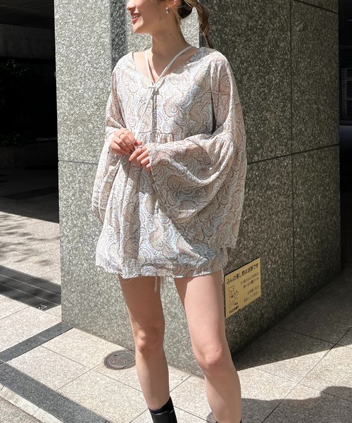 「SPIRALGIRL」 長袖チュニック FREE ブルー レディース_画像8