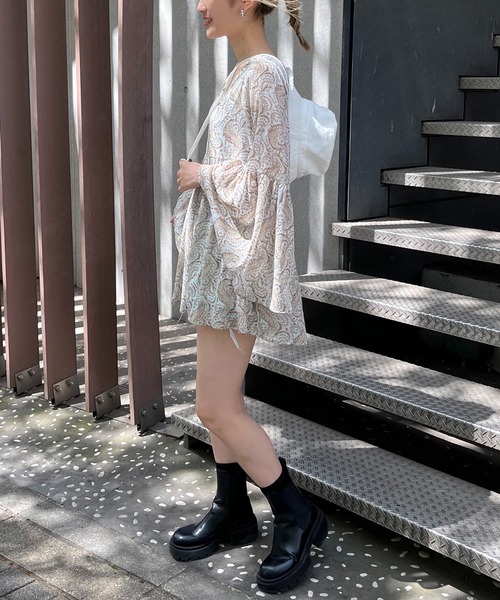 「SPIRALGIRL」 長袖チュニック FREE ブルー レディース_画像9