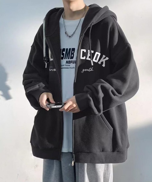 「NEW GENTLEMAN」 ジップアップパーカー X-LARGE ダークグレー メンズ_画像7