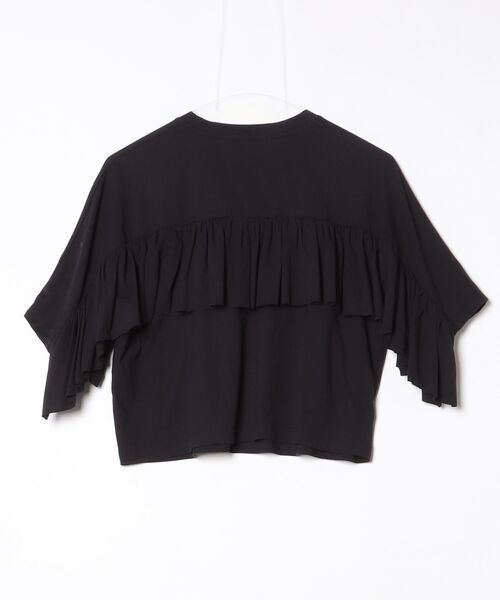 「MSGM」 フリル半袖カットソー S ブラック レディース_画像2