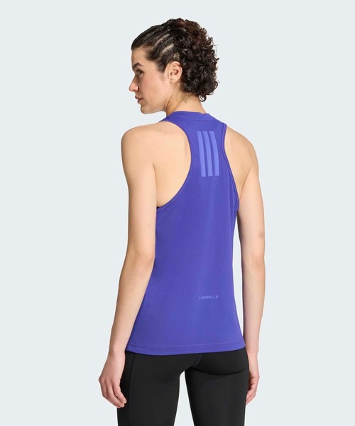 アディダス タンクトップ ノースリーブ 無地 L 紫 黄色 ポリエステル 運動 adidas（アディダス） タンクトップ ノースリーブ Les Mills