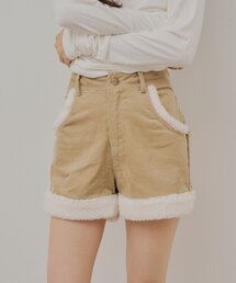 Chico（チコ） パンツ コーデュロイ ボアコーデュロイショートパンツ
