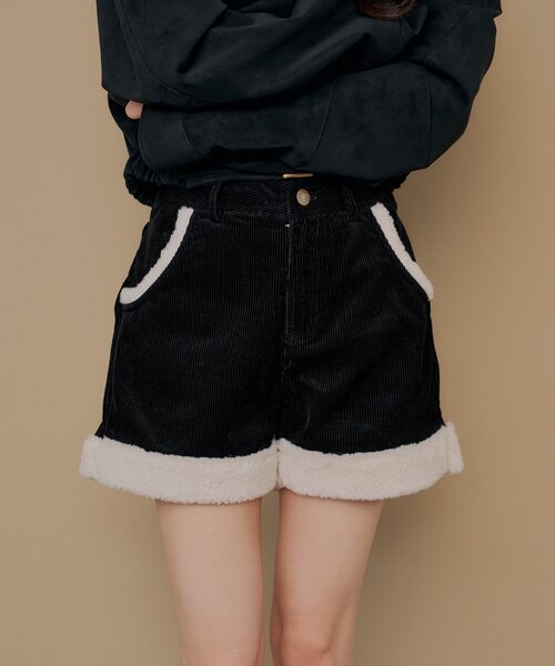Chico（チコ） パンツ コーデュロイ ボアコーデュロイショートパンツ