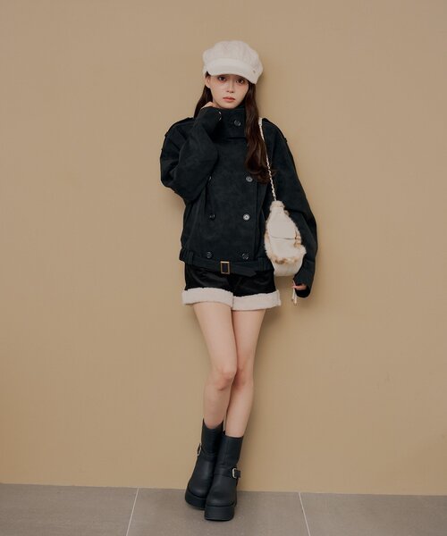 Chico（チコ） パンツ コーデュロイ ボアコーデュロイショートパンツ