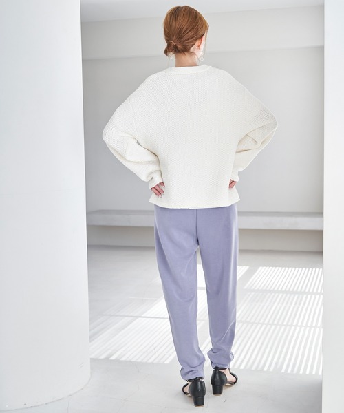 美脚パンツと同素材】【セットアップ対応】 ショルダータックノースリ