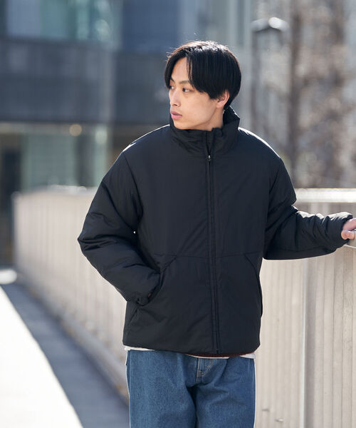 ジップアップ フードなし ミドル丈 無地ダウン ダウンジャケット B:MING by BEAMS / サーモライト 中綿 ハイネック ブルゾン ジップアップ フードなし ミドル丈 無地ダウン ダウンジャケット B:MING by BEAMS / サーモライト 中綿 ハイネック ブルゾン