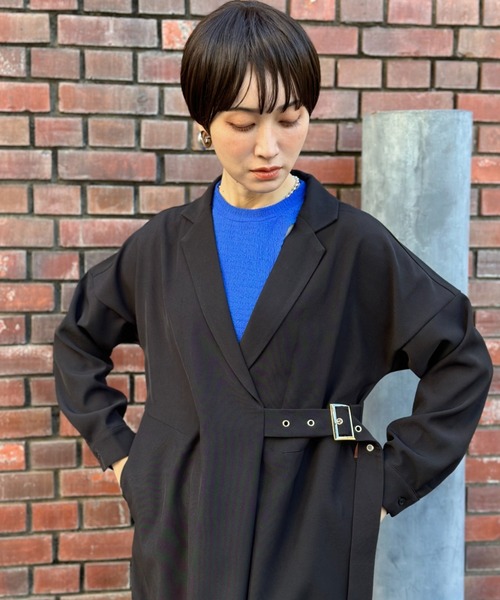 美品【リネン×コットン】ドゥロワー／2way＆ベルテッド•シャツ