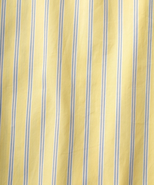 <美品> ビックシルエットノーカラーシャツ ストライプ【L'ESSAGE】 ノーカラーストライプビッグシャツ（シャツ/ブラウス）｜feepur