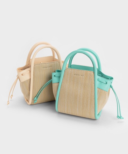 Ashby アシュビー ラフィアトートバッグ CHARLES ＆ KEITH ショルダーバッグ バッグ Ashby アシュビー
