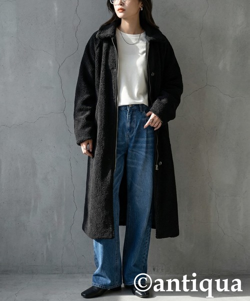 OBSIDIANオブシディアン ハイゲージウール ニットフーディー　サイズ L黒 antiqua（アンティカ） ニット セーター ハイゲージニット レディース