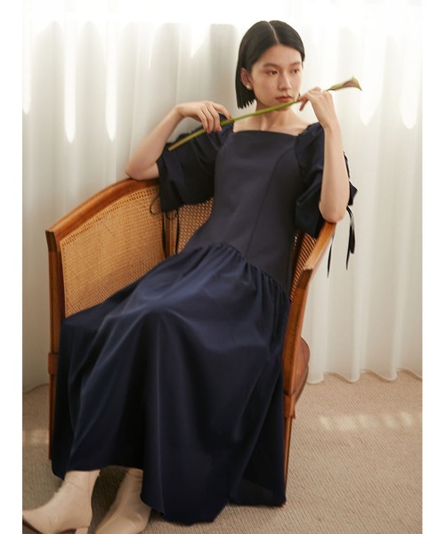 Stylevoice for xxx ワンピース ポンチサテンドッキングワンピース 