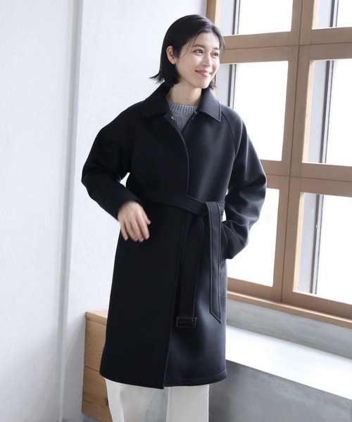 優先配送 HALEINE 尾州ウール 「HALEINE」 コート ステンカラーコート ジャケット・アウター