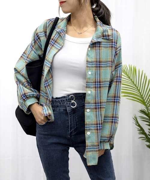 miniministore ブラウス シャツ チェック柄シャツ 長袖