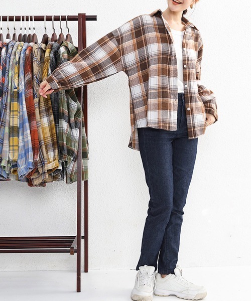 miniministore ブラウス シャツ チェック柄シャツ 長袖