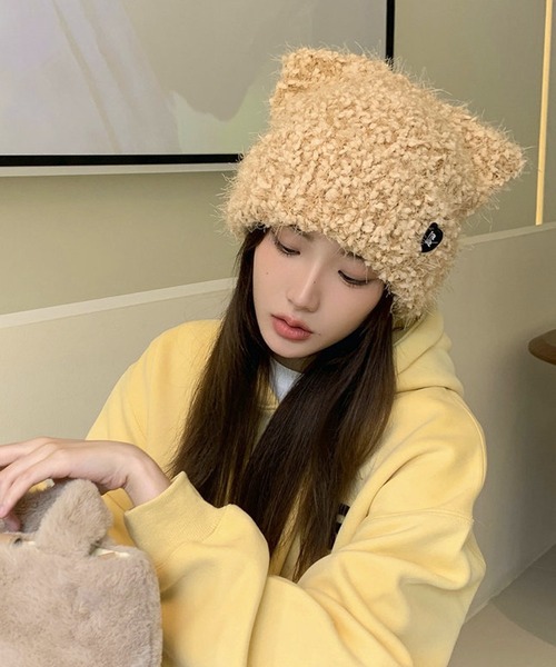 ニット帽 ニットキャップ Nia(ニア)/カラフル猫耳ニット帽 レディース