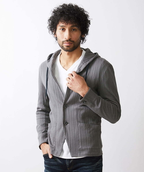 ミッシェルクランオム（MICHEL  HOMME）/プリーツパーカージャケット MICHEL KLEIN HOMME（ミッシェルクラン オム） パーカー プリーツ