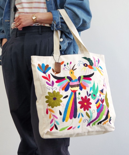 トートバッグ WOVEN (ウーヴン) / メキシコ製 オトミ ミドル