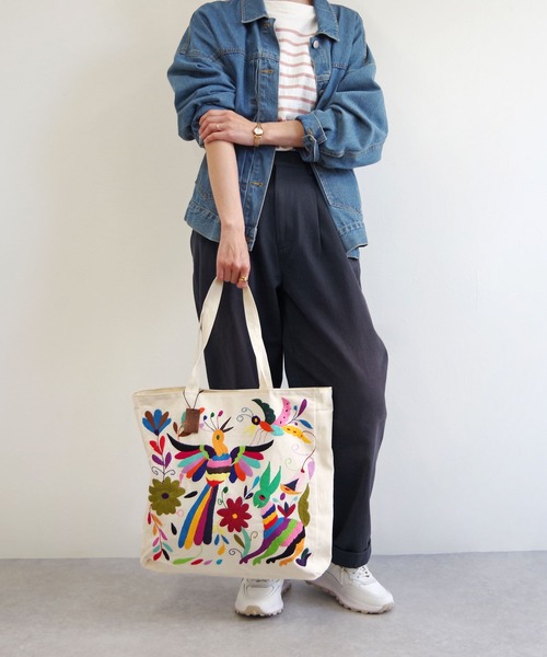 トートバッグ WOVEN (ウーヴン) / メキシコ製 オトミ ミドル